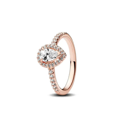 2025 Wholesale Rose Gold Color Spring Daisy Flower Ring Rings Size 6 7 8 9 For 925 Sterling Silver Jewelry