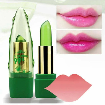 Aloe Vera Lip Balm - Temperature Activated Color Change | Hydrating Plant-Based Formula | Jelly Gloss