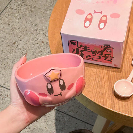 Cute Star Kirby Cartoon Peripheral Ceramic Rice Bowl Personal Dining Bowl Special Beautiful Bowl Children'S High End Home Furnis