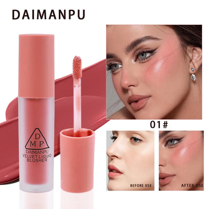 Pink Liquid Powder Blusher Creates Healthy Ruddy Complexion  Waterproof Moisturizing  Hard To Take Off Makeup Facial Cosmetics