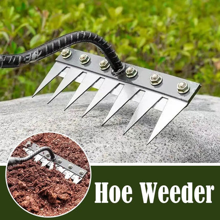 5/6/7/8 Teeth Carbon Steel Garden Hand Rake Farm Tool Weeding Scarifier Agricultural Nail Harrow Metal Harrow Garden WeedingTool