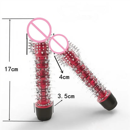 New G Spot Stimulator Vibrator Women Realistic Jelly Vibrating Dildo With Thorn Dragon Beard Small Bald Vibrator Wand Adult Toys