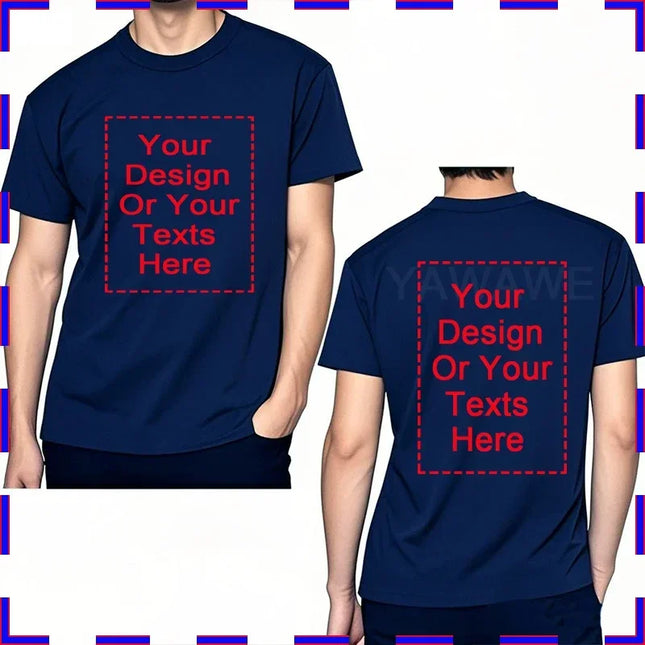 Customized Tee Shirt Custom Text Here Premium Cotton Comfortable Men's Tshirt Fashion design your photo images