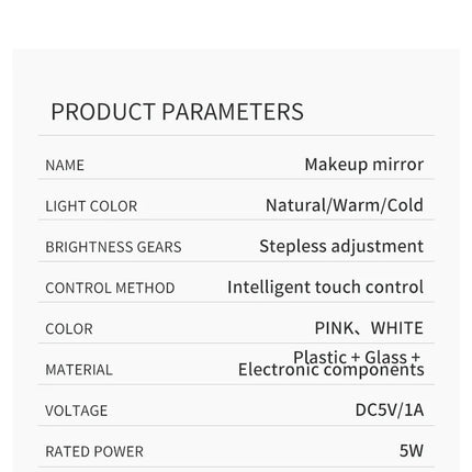 LED Makeup Mirror, Portable Flip Lighted Vanity Mirror with Touch Dimming, 3X Magnifier and Rechargeable Design for Desk