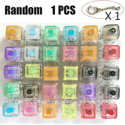 =Clickable Keyboard Keychain LED Light - Stress Anxiety Relief Fidget Toy, Portable Desktop Accessory for Office Decoration Gift