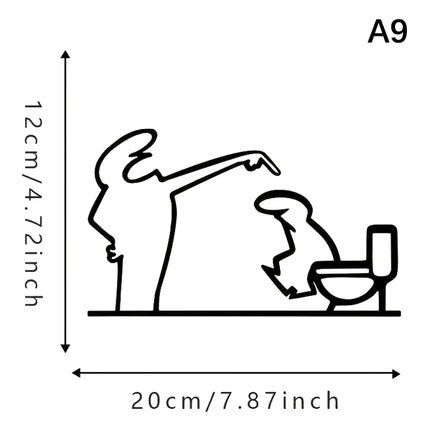 1PC La Linea Minimalist Line Art Stickers Door Sticker Bedroom, Kitchen, Bathroom Sign Cartoon Character Design Home Decoration