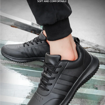 Chef shoes four season soft-sole anti-slip oil-proof waterproof portable kitchen work shoes fashion plus size casual men's shoes
