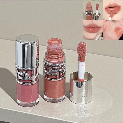 Flowing mirror lip gloss, waterproof and long-lasting luster, non stick to the cup, silky texture, natural makeup effect