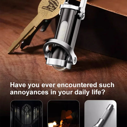 Rechargeable Pocket COB Working Light Portable Keychain Handheld Flashlights Outdoor Hook Emergency for Camping Walking Hiking