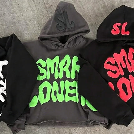 European and American Y2K punk letter foam printed hoodie autumn and winter casual street fashion tops Men's and women's
