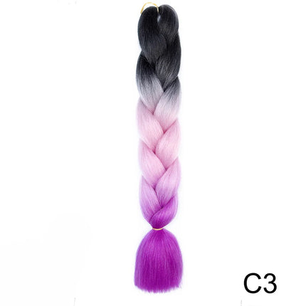 Synthetic Jumbo Braids Hair 24Inch Braiding Hair Extensions Ombre Fake Hair For Crochet Box Braid Blue Purple for Women
