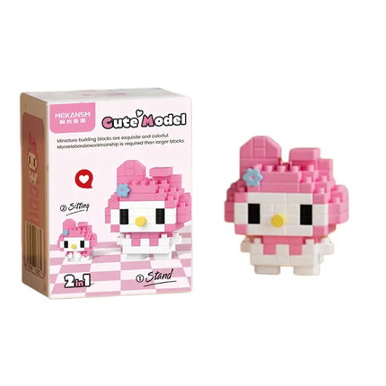 99 style SANRIO Hello Kitty Building Blocks Cartoon Figures Kuromi Bricks My Melody Children's Assembly Toys Cinnamoroll Gift