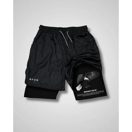 Classic Brand Heavy Woven Quick Dry Casual Sports ShortsSAVD High Street 2025 Large Pattern Letter Print High Gram