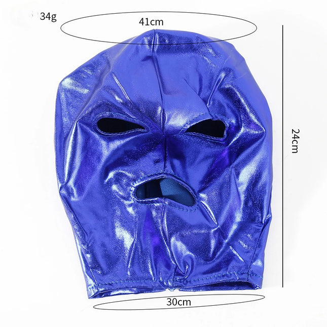 Sex Headgear Hood Fetish Mask Open Mouth With Eyes Halloween Cosplay Costumes For Men Women Faux Leather Exotic Accessories