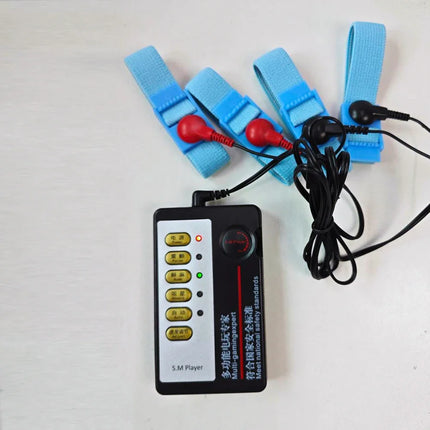 Electric Shock Conductive Fibers Penis Ring Cock Therapy Extender E-stim Massage BDSM Gay Sex Product Kit for Men Masturbation