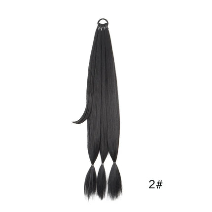 Synthetic Long Braided Ponytail Extension with Hair Tie Straight Wrap Around Natural Soft Hair Piece Daily Wear 30 Inch 160 Gram
