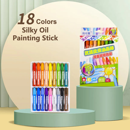 4/12/18/24Colors Art Drawing Set Multicolor Crayons Kid Graffiti Brush Student Oil Painting Stick Suit School Art Supplies
