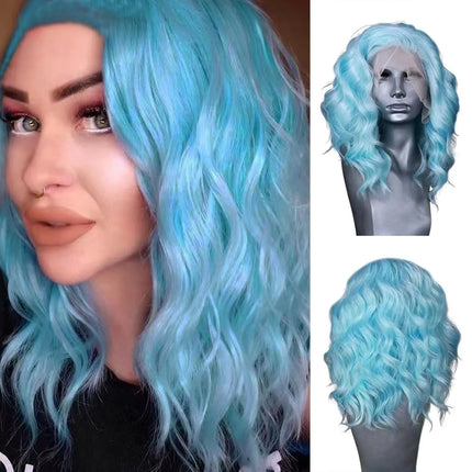 White Ombre Pink Short Bob Body Wave Lace Front Wig Synthetic And Blend 13x4 HD Glueless Heat Resistant Wig On Clearance Sale