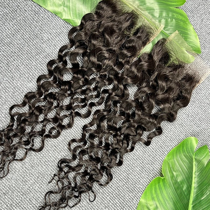 Water Wave 5x5 HD Lace Closure Invisible HD Lace Melt Skin PrePlucked Bleached Knots 100% Raw Virgin Human Hair Natural Color