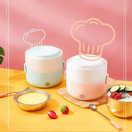 2024 Upgraded Fast Heating Electric Lunch Box Small Multi-functional Insulated Rice Cooker Steamer Portable Electric Lunch Box