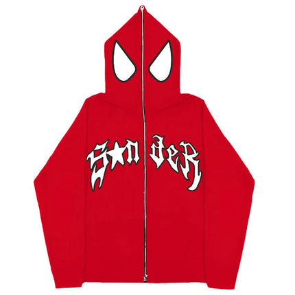 European and American Halloween Personalized Men's and Women's Sweatshirts and HoodiesY2KCouple Large Size Spider-Manzip hoodie