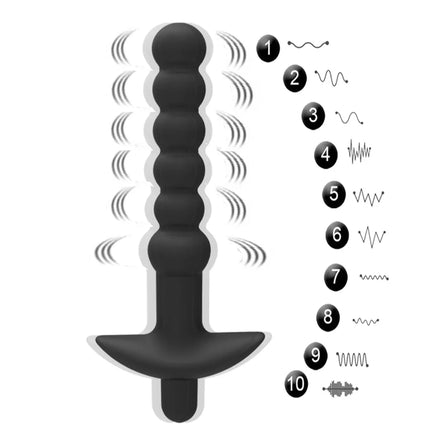 Silicone 10 Speeds Anal Plug Prostate Massager Vibrator Butt Plugs 6 Beads Sex Toys for Woman Couple Men Adult Product Sex Shop