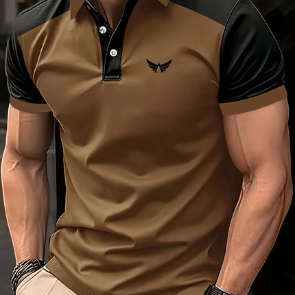 Men's Polo Shirt, Golf Shirt, Simple and Fashionable Outdoor Street Sports, Lapel Stand Up Collar, Breathable Short-Sleeved Top