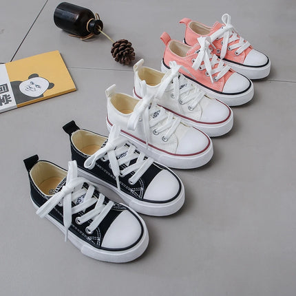 Children's Fashionable Spring and Autumn Breathable Canvas Shoes with Soft Soles for Boys and Girls, Versatile