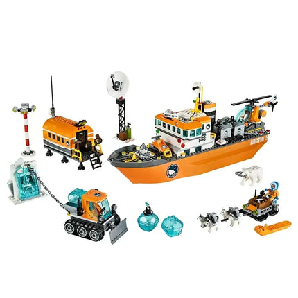 Compatible Brick Sets City Series Building Blocks 60062 Arctic Exploration Icebreaker Ship Large Model Children's Gift Toys