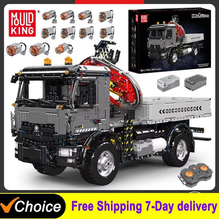 3767Pcs Technical Car Toys The RC Truck-Mounted Crane Transport Vehicle Building Block Brick Set Kids Christmas Gift Boys