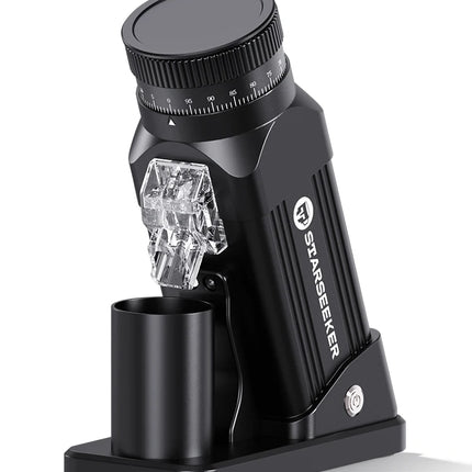 STARSEEKER E64 Electric Coffee Grinder 64MM Espresso Titanium Flat burr Stepless Fineness Adjustment Home Bean Grinder Black