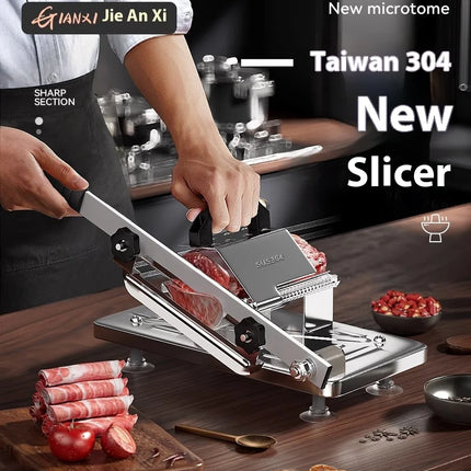 GIANXI Mutton Roll Slicer Machine Stainless Steel Meat Slicer Beef Thin Slice Frozen Meat Household Barbecue Hot Pot Cooking
