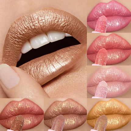 USHAS New Pearlescent & Matte Lipstick Long-Lasting Transfer-Proof Waterproof Non-Stick Cup Formula