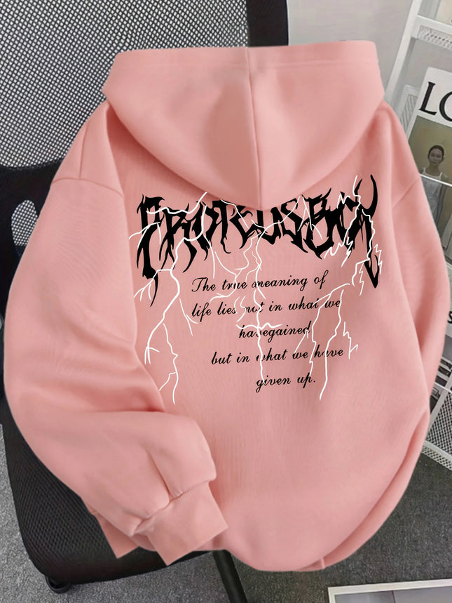 Women's fashionable hooded sweatshirt with fashionable creative design and English letters hoodie sweatshirt hoodie