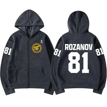 Heated Rivalry Ilya Rozanov 81 Boston Raiders Merch Zipper Hoodies Men's Women Clothing Fashion Zip Up Sweatshirts Jackets Coats