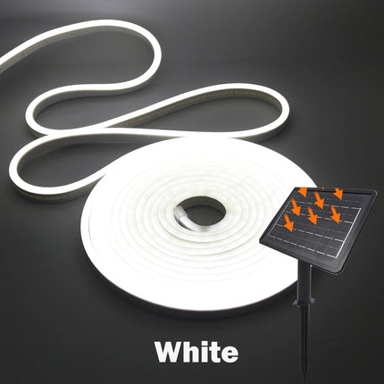 DC24V Solar LED Neon Strip Light Waterproof Warm White Blue Red Pink 6x12mm 2835 120LEDs/m Flexible Neon Rope Light Garden Decor