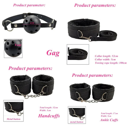 Leather BDSM Kit Handcuffs Sex Toys Games For Couples Body Harness Cuffs Bondage Straps Erotic Adult Sex Toys for Party Sexy