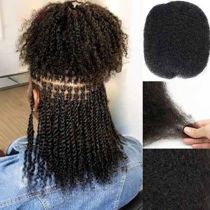 Afro Kinky Bulk Human Hair For Braiding QVR Remy Bulk Hair No Attachment, Soft & Lightweight, Perfect for Boho Box Braids Twists