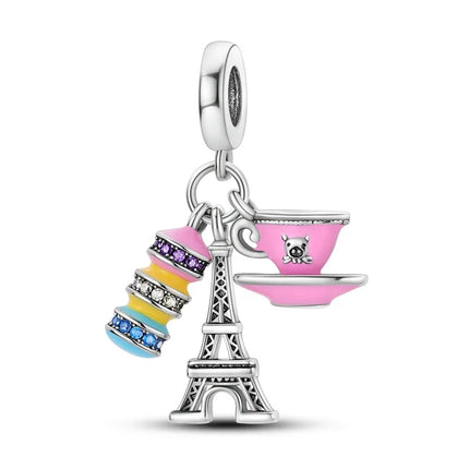 925 Sterling Silver Travel Passport Trunk Charms Fit Original Bracelet Diy Airplane Earth Beads for Jewelry Making Gift