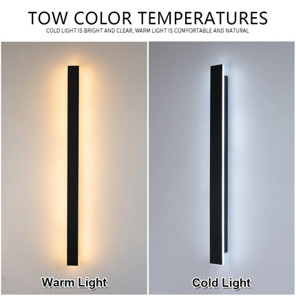Waterproof IP65 LED Long Wall Sconce Lamp 220V 110V Garden Light Decoration Outdoor Lighting LED Wall Light External Sconce