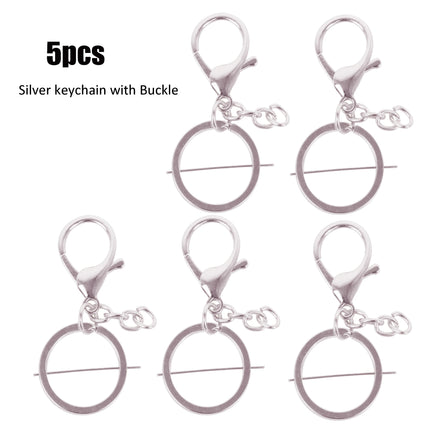 Silver Plated Metal Blank Keyring Keychain Charms Split Ring Keyfob Key Holder Link Rings Women Men DIY Key Chains Accessories