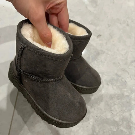 Children Snow Boots Winter Cute Warm Fashion Anti Slip Shoes Kids Boys Girls Leisure Thick Fur Platform Flat Short Boot Sneakers