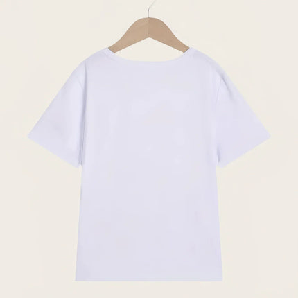Girls' Casual Short Sleeve Round Neck T-Shirt Summer with Playful Fabric Casual Shirts for Girls Cherry Graphic Tee Comfortable