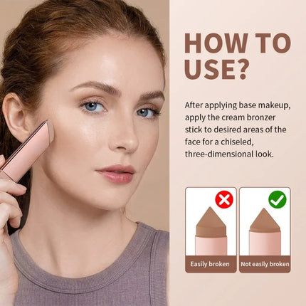 Triangle Bronze Contour Stick Face Sculpting Concealer Cream Cover Dark Circle Hydrating Long Lasting Anti-oxidant Facial Makeup