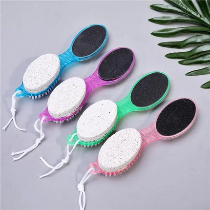 ·4 In 1 Foot Brush File With Pumice Stone Foot Rasp Sandpaper Foot Scrubber Brush For Feet Dead Skin Remover For Foot Care Tool.