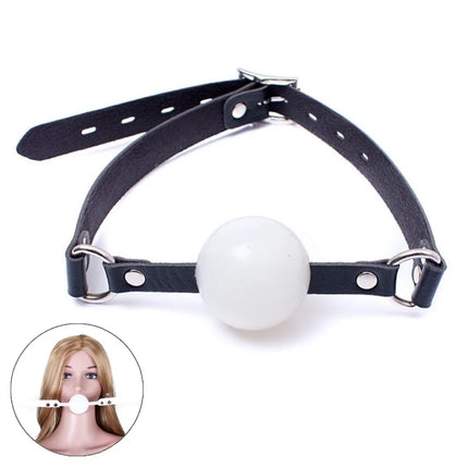 Adult Harness Mask Gags Ball Sex Toy Set with 42mm Silicone Open Mouth Ball Gag for Couple BDSM Restraint Silent Erotic Games