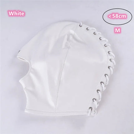 Open Mouth Slave Sex Party Mask for Women Men SM Leather Hood Blindfold Head Harness Mask Bdsm Bondage Fetish Erotic Tool Adults