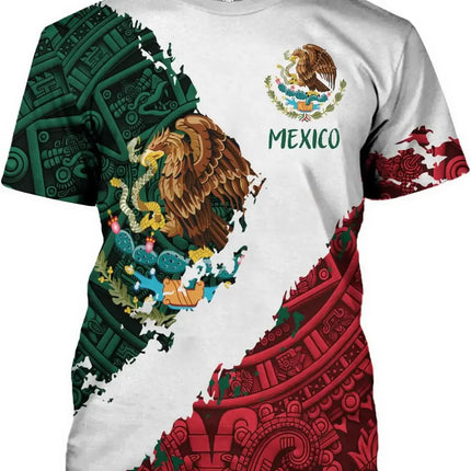 FAYBA Aztec Mexican Shirts Short Sleeves Summer Mexico Shirt Mexico Jersey Unisex 3D Shirts oversized t shirt