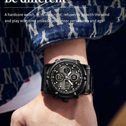OLEVS 2024 New Mens Watches Top Brand Luxury Sport Digital Quartz Wristwatch For Men All Steel Military Waterproof Clock+Box