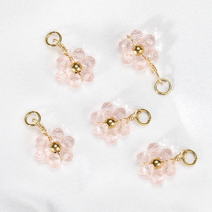 20pcs Stainless Steel Flower Imitation Pearl Beads Charms Pendants for Jewelry Making DIY Handmade Necklace Bracelet Accessories